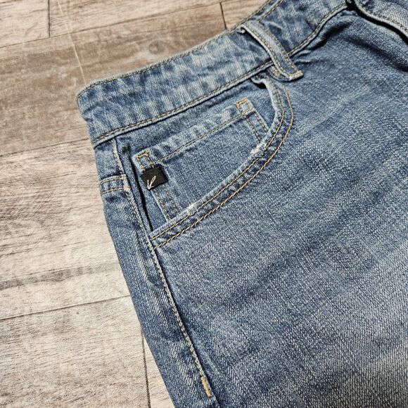 KANCAN Ivanna Ultra High Rise Mom Jean Short Denim Raw Hem 11 / 29 Distressed - Picture 10 of 12